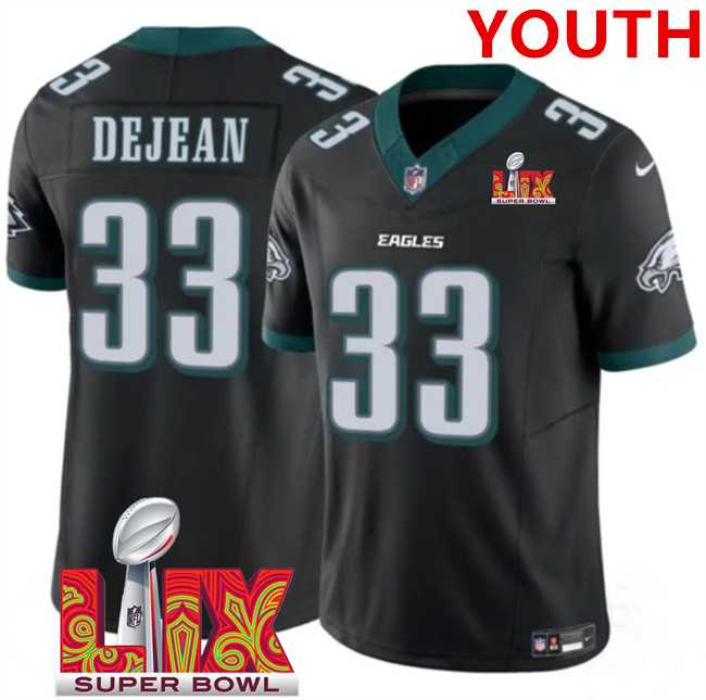 Youth Philadelphia Eagles #33 Cooper DeJean Black 2025 Super Bowl LIX Patch New F.U.S.E. Vapor Untouchable Limited Stitched Jersey,We sell and wholesale Youth Philadelphia Eagles #33 Cooper DeJean Black 2025 Super Bowl LIX Patch New F.U.S.E. Vapor Untouchable Limited Stitched Jersey on line form chian!